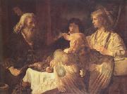Jan victors Abraham and the three Angels (mk33) oil painting on canvas